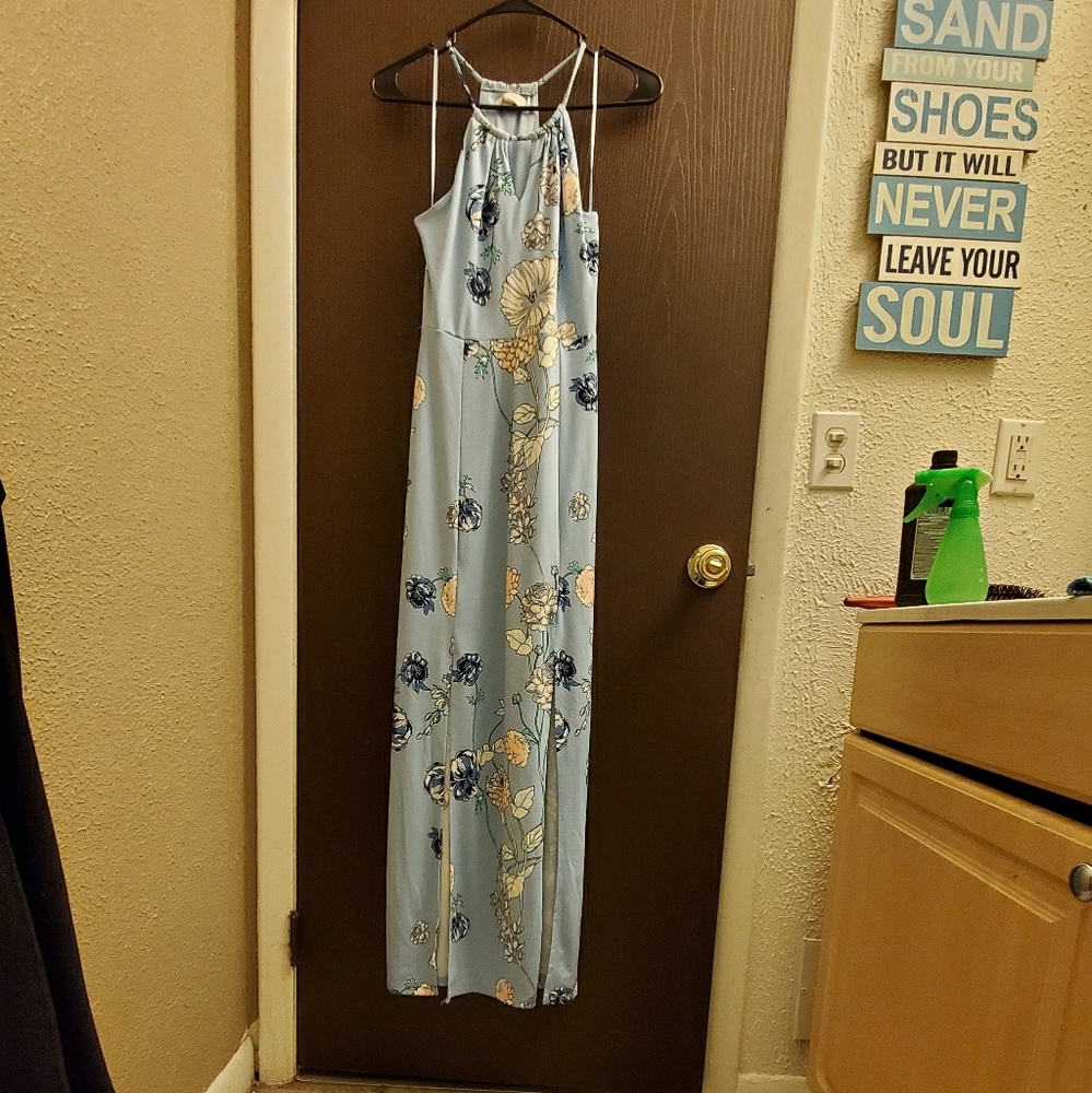 Light blue floral maxi dress